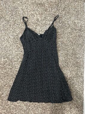 La Hearts Black & White Floral Mini Dress